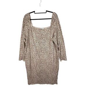 ASOS Curve Animal Print Long Dress Long Sleeves‎ Women’s Plus Size 24